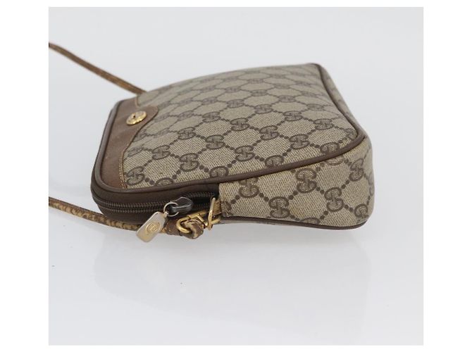 Gucci Borsa a Spalla GG Supreme PVC Beige Oro 97 02 068 Auth BA11460 D'oro - vista 5