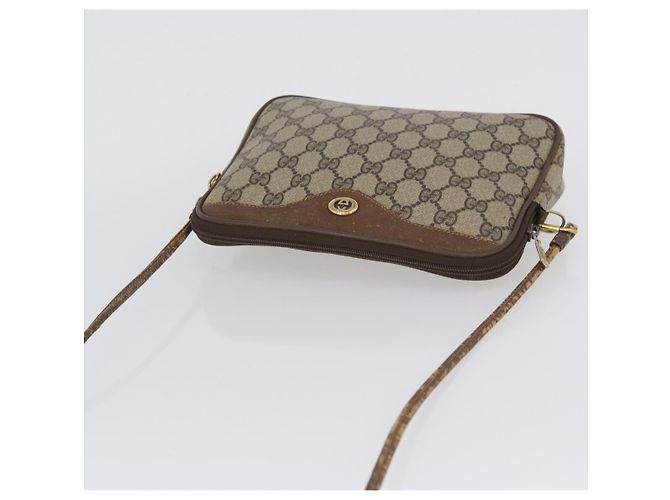 Gucci Borsa a Spalla GG Supreme PVC Beige Oro 97 02 068 Auth BA11460 D'oro - vista 6