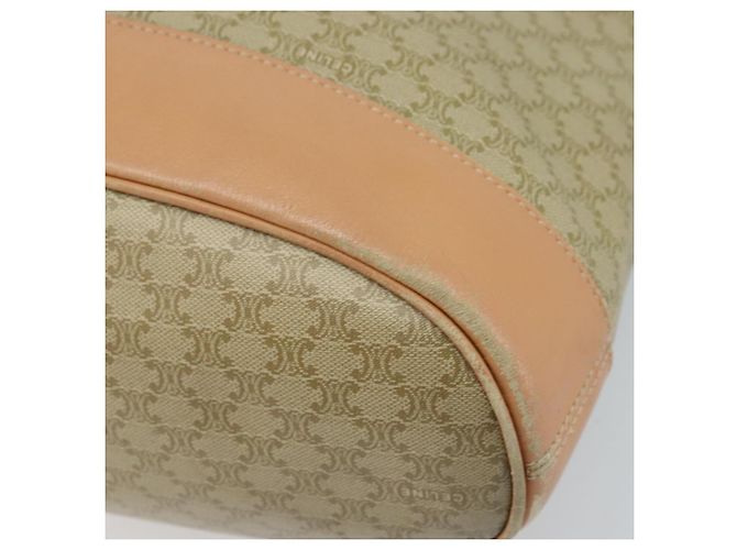 Céline Borsa a Spalla in Tela Macadam CELINE PVC Beige Oro Auth 173701 D'oro - vista 10