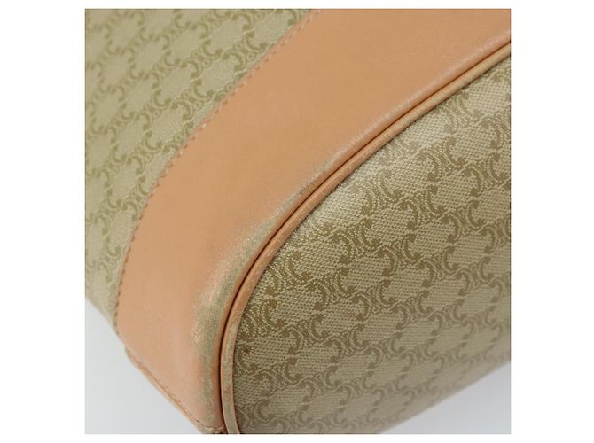 Céline Borsa a Spalla in Tela Macadam CELINE PVC Beige Oro Auth 173701 D'oro - vista 11