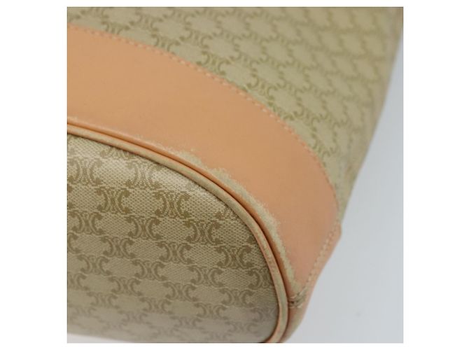 Céline Borsa a Spalla in Tela Macadam CELINE PVC Beige Oro Auth 173701 D'oro - vista 12