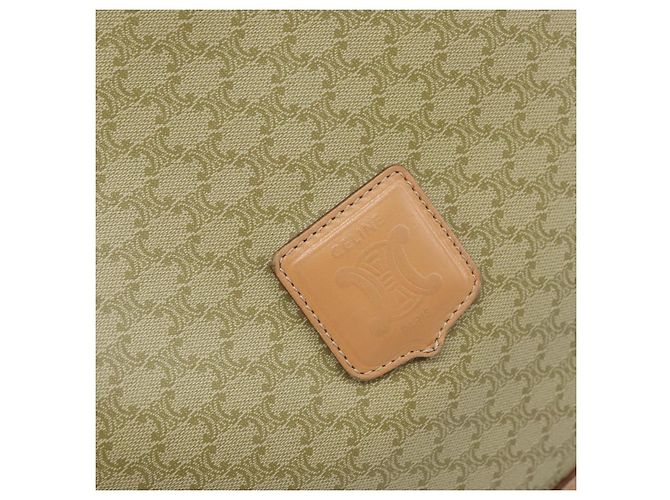 Céline Borsa a Spalla in Tela Macadam CELINE PVC Beige Oro Auth 173701 D'oro - vista 14