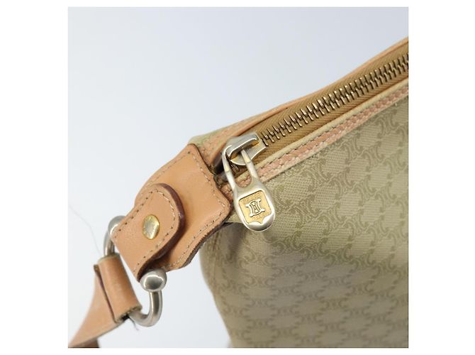 Céline Borsa a Spalla in Tela Macadam CELINE PVC Beige Oro Auth 173701 D'oro - vista 15