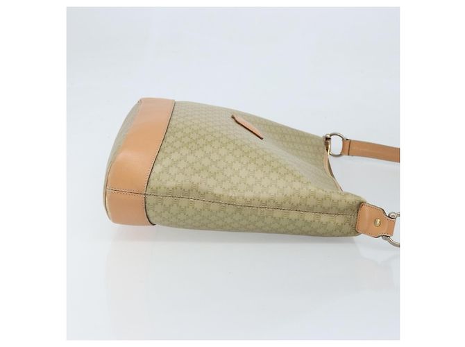 Céline Borsa a Spalla in Tela Macadam CELINE PVC Beige Oro Auth 173701 D'oro - vista 4