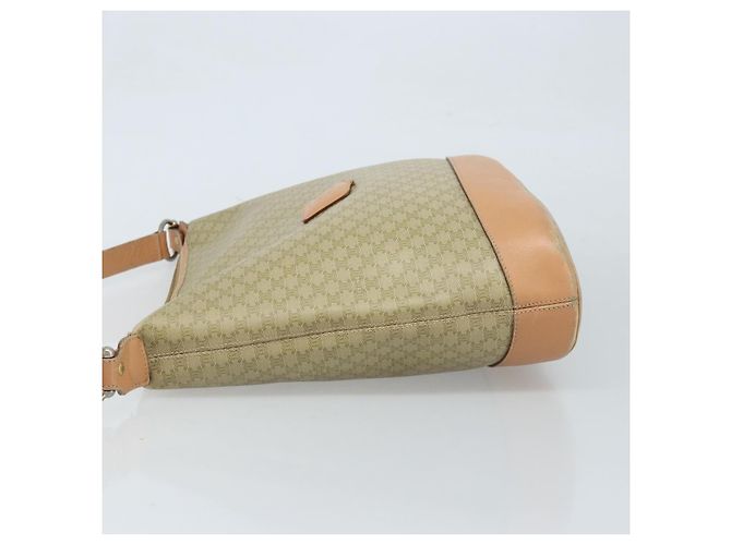 Céline Borsa a Spalla in Tela Macadam CELINE PVC Beige Oro Auth 173701 D'oro - vista 5