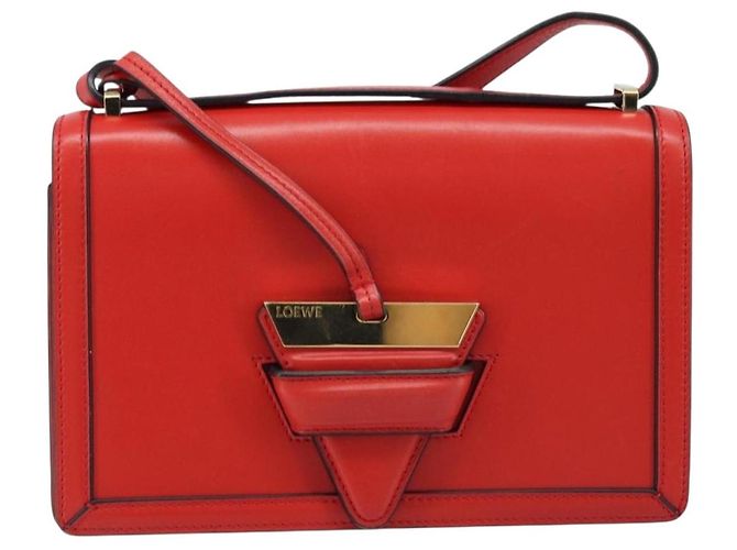 Borsa a Spalla LOEWE in Pelle Rossa e Oro Auth ki6486 Rosso D'oro - vista 13