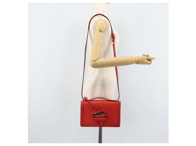 Borsa a Spalla LOEWE in Pelle Rossa e Oro Auth ki6486 Rosso D'oro - vista 24