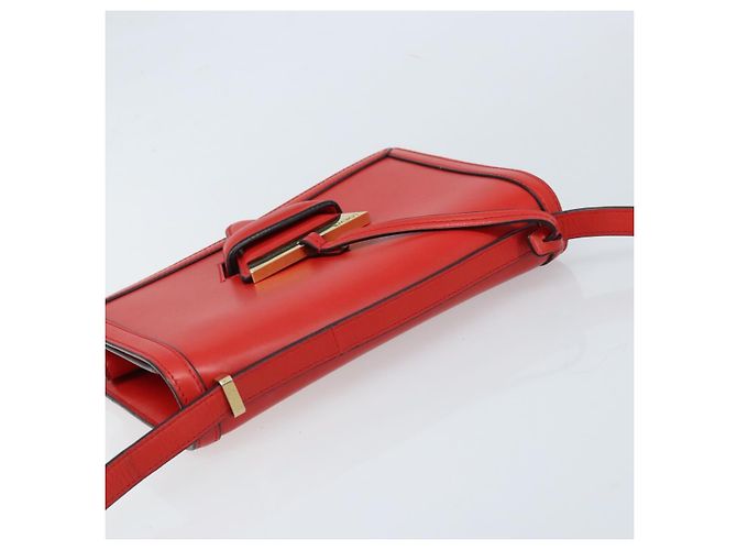 Borsa a Spalla LOEWE in Pelle Rossa e Oro Auth ki6486 Rosso D'oro - vista 6