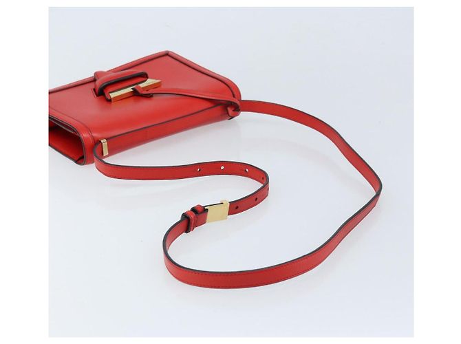Borsa a Spalla LOEWE in Pelle Rossa e Oro Auth ki6486 Rosso D'oro - vista 7