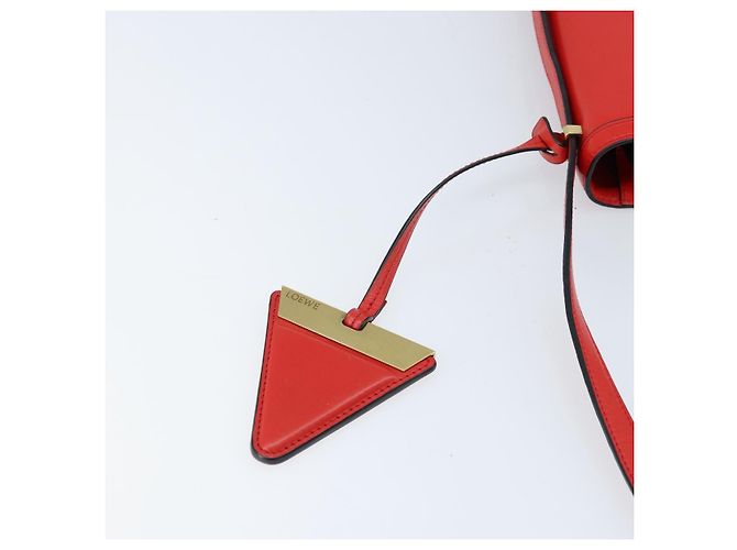 Borsa a Spalla LOEWE in Pelle Rossa e Oro Auth ki6486 Rosso D'oro - vista 9