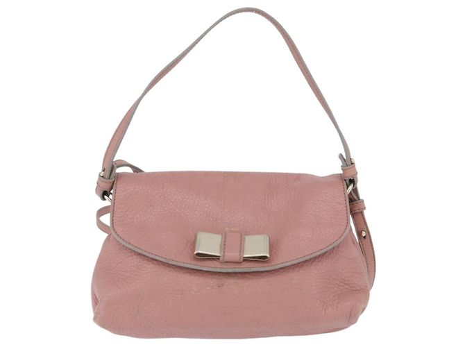 Chloé Borsa a Spalla Chloe Lily in Pelle 2way Rosa Oro Auth 173695 D'oro - vista 2