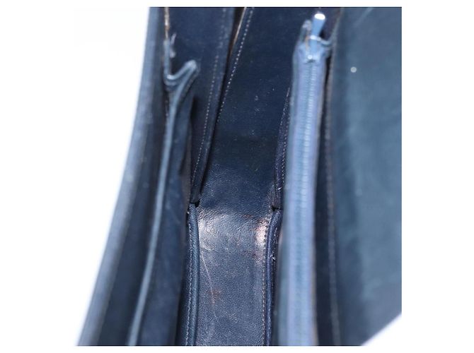 Gucci Borsa a Spalla in Pelle Blu Navy Oro Auth ARZ157 D'oro - vista 19