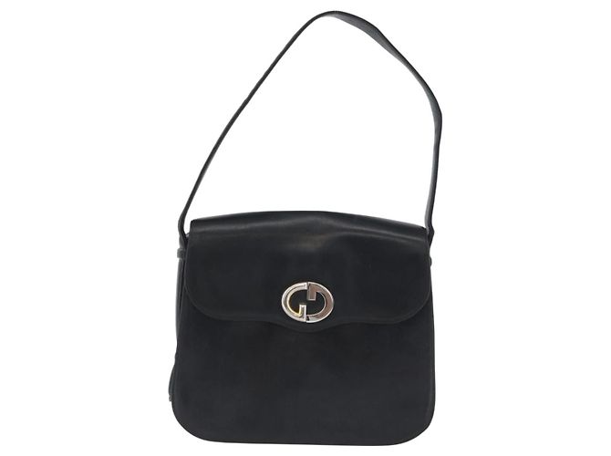 Gucci Borsa a Spalla in Pelle Blu Navy Oro Auth ARZ157 D'oro - vista 2