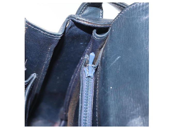 Gucci Borsa a Spalla in Pelle Blu Navy Oro Auth ARZ157 D'oro - vista 20