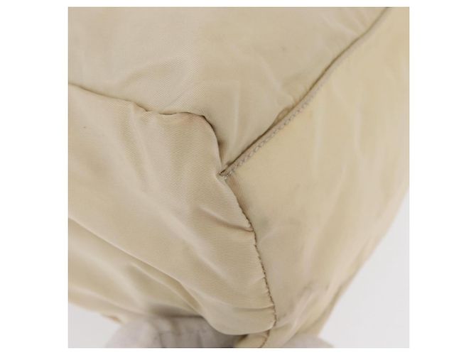 PRADA Borsa a mano in nylon argento beige Auth bs33932 - vista 10