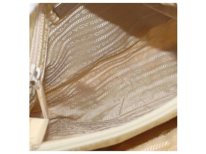 PRADA Borsa a mano in nylon argento beige Auth bs33932 - vista 11