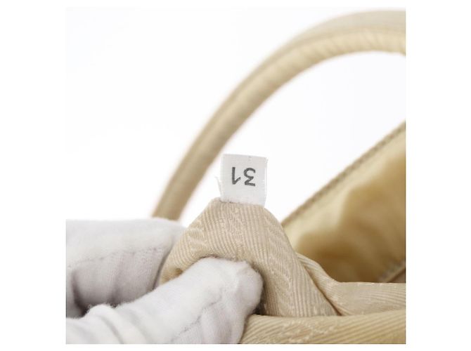 PRADA Borsa a mano in nylon argento beige Auth bs33932 - vista 12