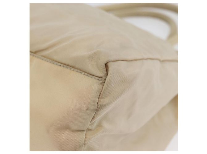 PRADA Borsa a mano in nylon argento beige Auth bs33932 - vista 16
