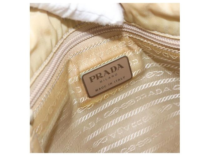 PRADA Borsa a mano in nylon argento beige Auth bs33932 - vista 18