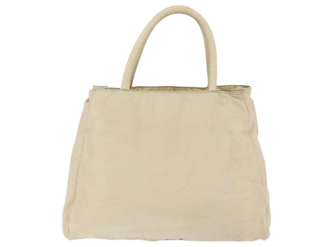 PRADA Borsa a mano in nylon argento beige Auth bs33932 - vista 2