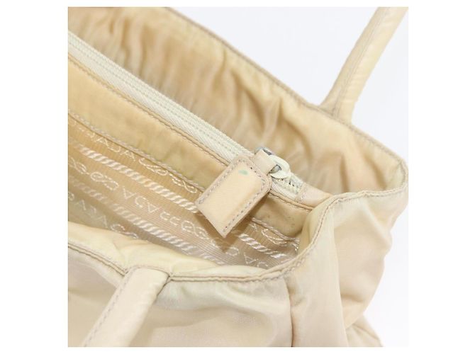 PRADA Borsa a mano in nylon argento beige Auth bs33932 - vista 24