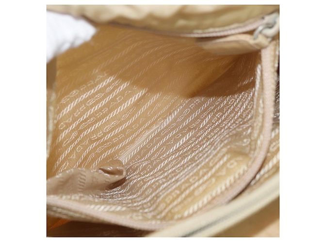 PRADA Borsa a mano in nylon argento beige Auth bs33932 - vista 27