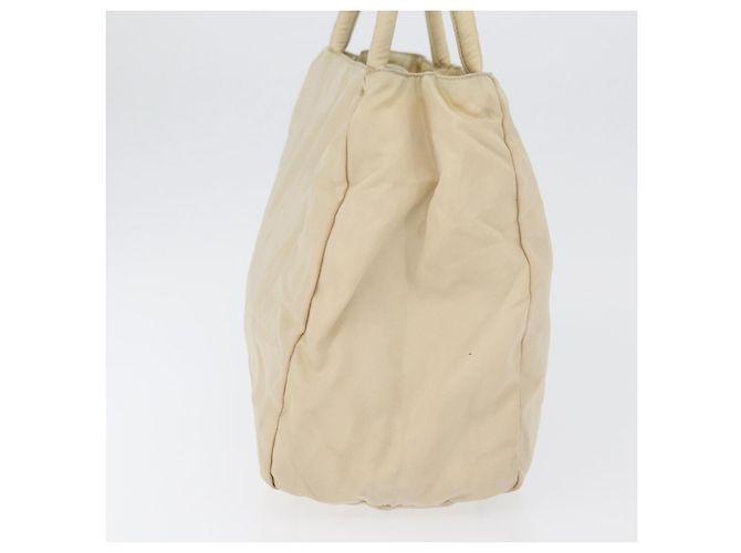 PRADA Borsa a mano in nylon argento beige Auth bs33932 - vista 5