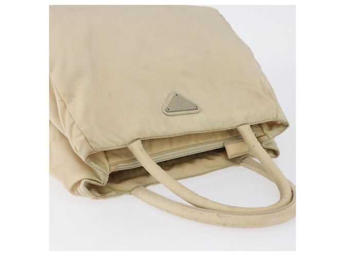 PRADA Borsa a mano in nylon argento beige Auth bs33932 - vista 7