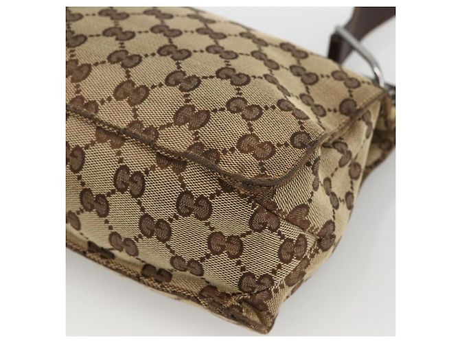 Borsa a Spalla GG Canvas Gucci Beige Argento 120841 Auth 173391 - vista 10