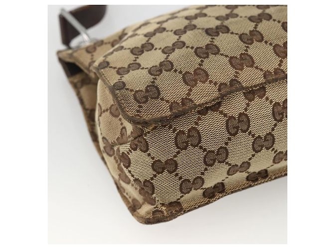 Borsa a Spalla GG Canvas Gucci Beige Argento 120841 Auth 173391 - vista 11