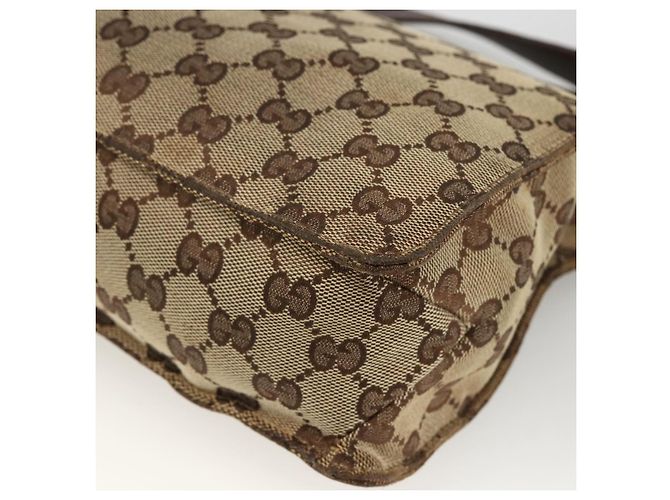 Borsa a Spalla GG Canvas Gucci Beige Argento 120841 Auth 173391 - vista 12