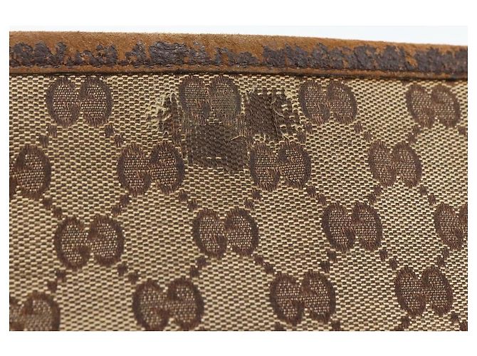 Borsa a Spalla GG Canvas Gucci Beige Argento 120841 Auth 173391 - vista 14
