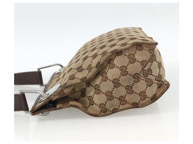Borsa a Spalla GG Canvas Gucci Beige Argento 120841 Auth 173391 - vista 4
