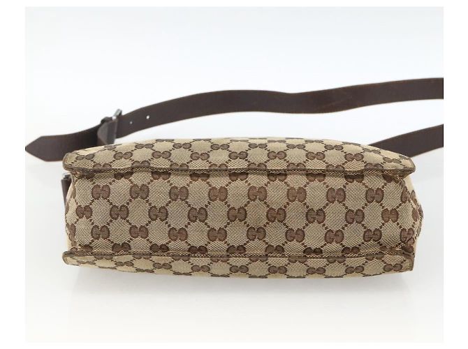 Borsa a Spalla GG Canvas Gucci Beige Argento 120841 Auth 173391 - vista 9