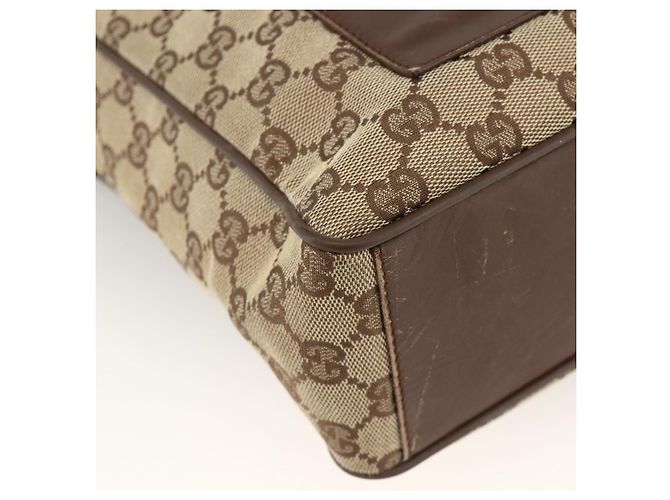 Borsa a Spalla GG Canvas Gucci Beige Argento 019.0538 Auth 174564 - vista 11