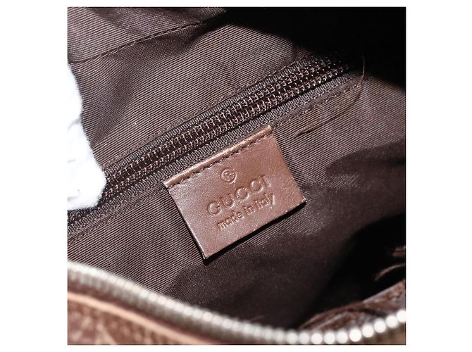 Borsa a Spalla GG Canvas Gucci Beige Argento 019.0538 Auth 174564 - vista 15