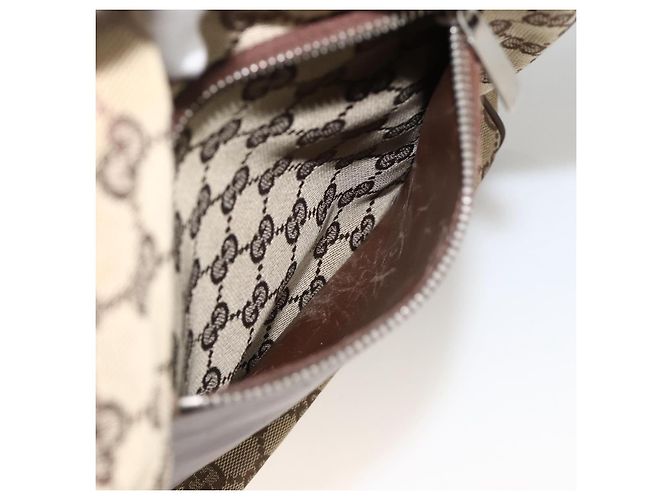 Borsa a Spalla GG Canvas Gucci Beige Argento 019.0538 Auth 174564 - vista 22