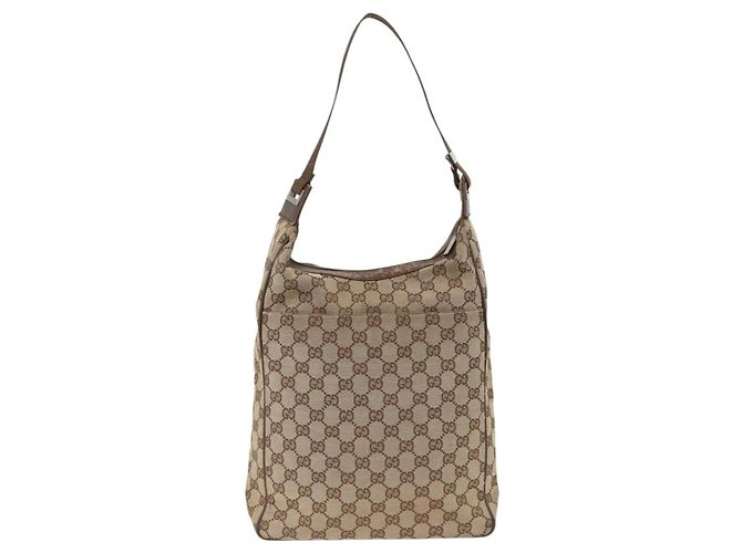 Borsa a Spalla GG Canvas Gucci Beige Argento 019.0538 Auth 174564 - vista 3