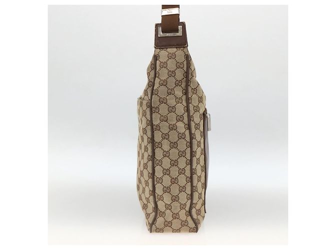 Borsa a Spalla GG Canvas Gucci Beige Argento 019.0538 Auth 174564 - vista 4