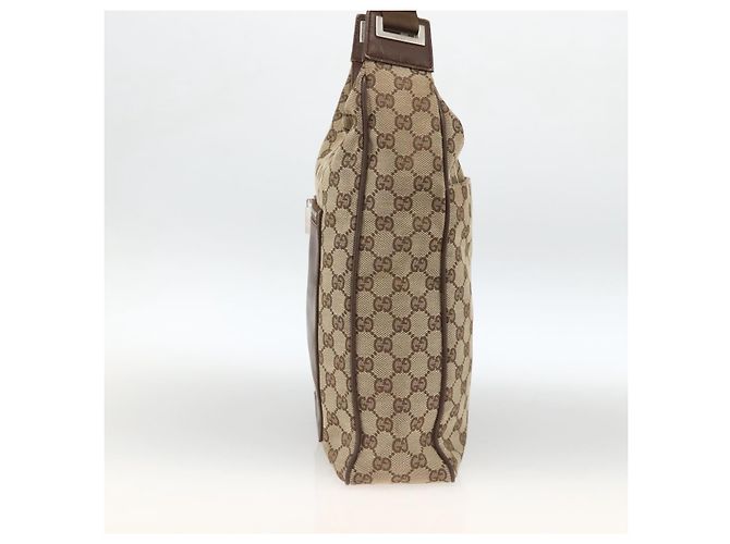 Borsa a Spalla GG Canvas Gucci Beige Argento 019.0538 Auth 174564 - vista 5