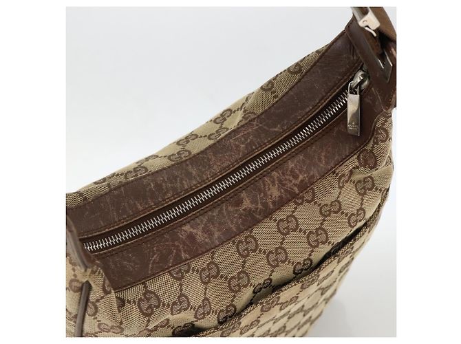 Borsa a Spalla GG Canvas Gucci Beige Argento 019.0538 Auth 174564 - vista 6