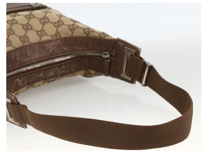 Borsa a Spalla GG Canvas Gucci Beige Argento 019.0538 Auth 174564 - vista 7