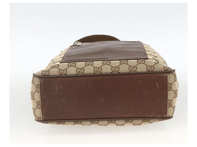 Borsa a Spalla GG Canvas Gucci Beige Argento 019.0538 Auth 174564 - vista 9