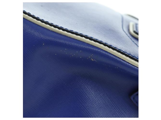 Salvatore Ferragamo Gancini Sofia Handtasche Leder 2-Wege Blau Gold Auth ARZ486A Golden - Ansicht 6