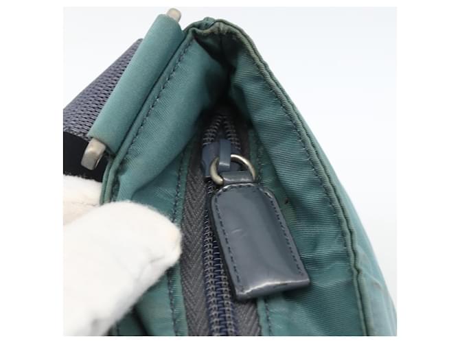 Borsa a Spalla PRADA Nylon Verde Argento Auth BSZ242 - vista 10