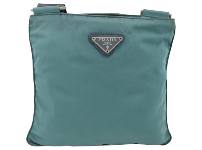 Borsa a Spalla PRADA Nylon Verde Argento Auth BSZ242 - vista 13