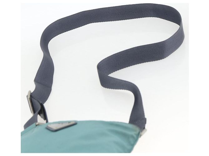 Borsa a Spalla PRADA Nylon Verde Argento Auth BSZ242 - vista 14