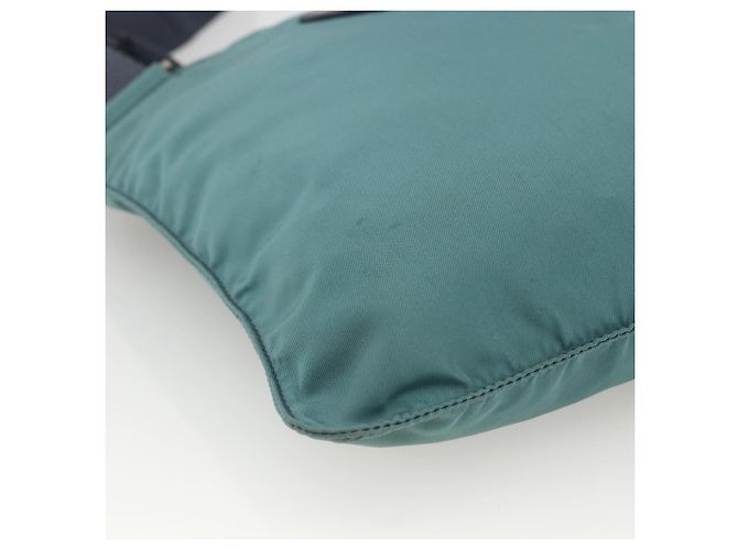 Borsa a Spalla PRADA Nylon Verde Argento Auth BSZ242 - vista 15