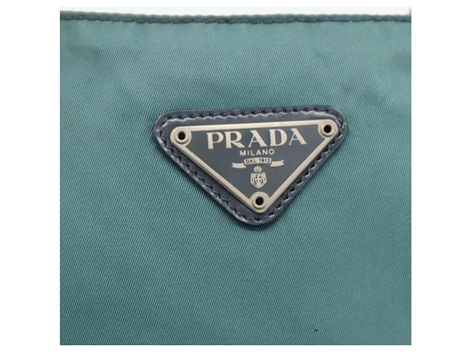 Borsa a Spalla PRADA Nylon Verde Argento Auth BSZ242 - vista 18