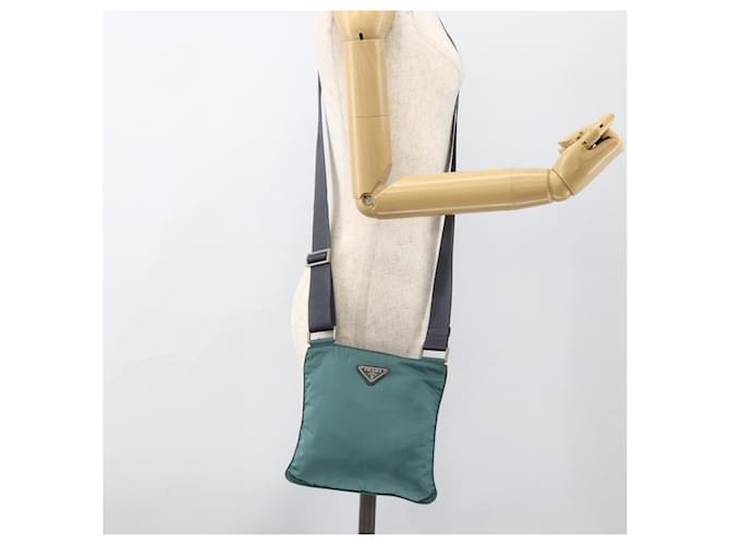 Borsa a Spalla PRADA Nylon Verde Argento Auth BSZ242 - vista 22